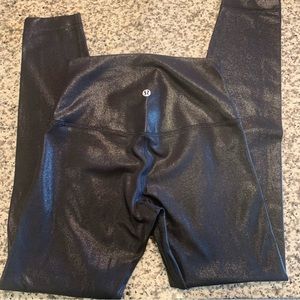 Lululemon High Rise Align Leggings - 25” - Foil Print Black - Size 4